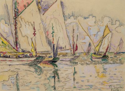 Abfahrt der Thunfischboote in Groix von Paul Signac